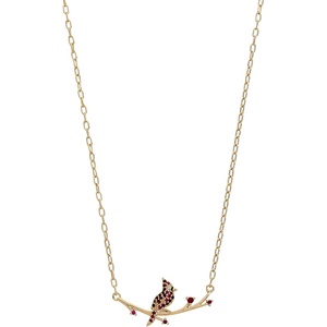 Alex and Ani Cardinal Necklace for Women – Ruby & Clear Pavé Accented Necklace Featuring Sacred Cardinal on Branch, Meaningful Cardinal Gifts(Cardinal (Shiny Gold))