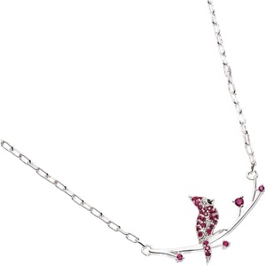 Alex and Ani Cardinal Necklace for Women – Ruby & Clear Pavé Accented Necklace Featuring Sacred Cardinal on Branch, Meaningful Cardinal Gifts(Cardinal (Shiny Silver))