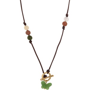 Alex and Ani Carved Butterfly Jewelry(Carved Butterfly Healing Stone Toggle Necklace)