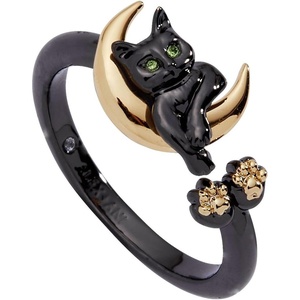 Alex and Ani Celestial Cat Open Ring – Two Tone Nickel-Free, Elegant Celestial Jewelry, Graceful Silhouette for Women, Perfect for Stacking or Solo Wear