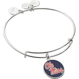 Alex and Ani Collaborations Expandable Bangle for Women, Collegiate Charms, Shiny Finish, 2 to 3.5 in(University of Mississippi)