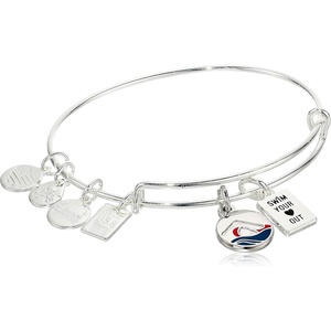 Alex and Ani Collaborations Expandable Bangle for Women, Team USA Duo Charms, Shiny Finish, 2 to 3.5 in(Shiny Silver Finish)