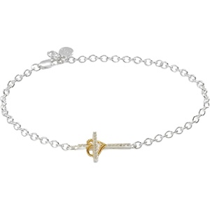 Alex and Ani Cross And Heart Necklace, Sterling Silver(Charm Bracelet)