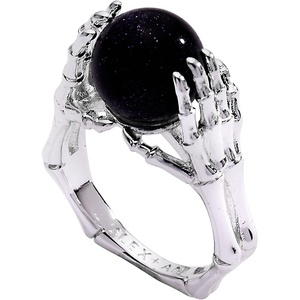 Alex and Ani Crystal Ball Ring – Nickel-Free, Elegant Statement Piece, Ring Size 7, Handmade Gothic Style Chunky Ring(Silver)