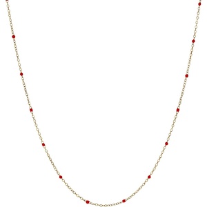 Alex and Ani Enamel Dot Chain Necklace(Red)