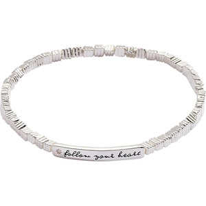 Alex and Ani Follow Your Heart Stretch Bracelet(Silver)