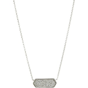 Alex and Ani Glitter Druzy Pendant Necklace, Silver