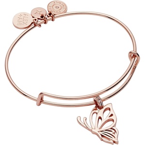 Alex and Ani Goliath Openwork Butterfly Bangle Bracelet, Rose Silver