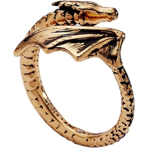 Alex and Ani HOUSE OF THE DRAGON® Syrax Bypass Ring – Sculptural Dragon Design Inspired Jewelry, Nickel-Free, Bold Luxury Statement for Women (Antique Gold)(Syrax Bypass Ring (Antique Gold))