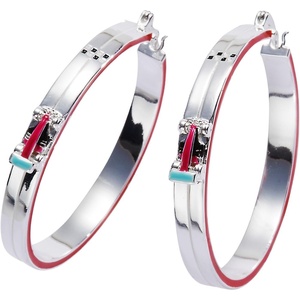 Alex and Ani Hot Wheels Earrings(Racecar Hoop (Shiny Silver))