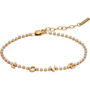Alex and Ani “Love” Crystal Tennis Bracelet(Stainless Gold)