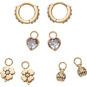 Alex and Ani Love and Luck Earring Sets(Mix & Match Charm Earring Set of 4 (Stainless Gold))