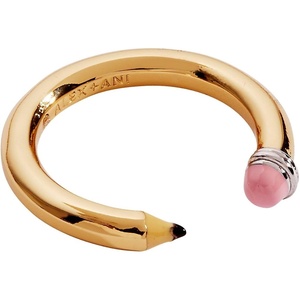Alex and Ani Open Pencil Ring – Two Tone Nickel-Free Design, Cute Adjustable Ring, Fits Size 7, Unique School-Day Fashion for Women