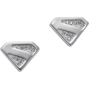Alex and Ani SUPERMAN Fortress of Solitude Jewelry(SUPERMAN™ Pave Logo Stud)