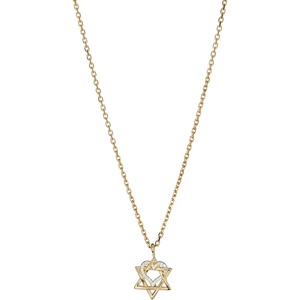 Alex and Ani Star of David Heart Jewelry, 14kt Gold Plated(Necklace)