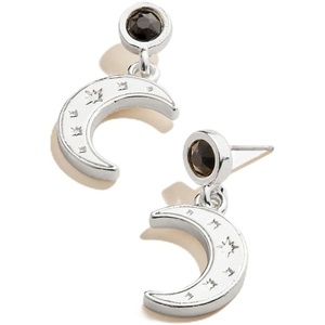 Alex and Ani V19EMNS04SS:Moon Statement Earrings:Shiny Silver:Clear