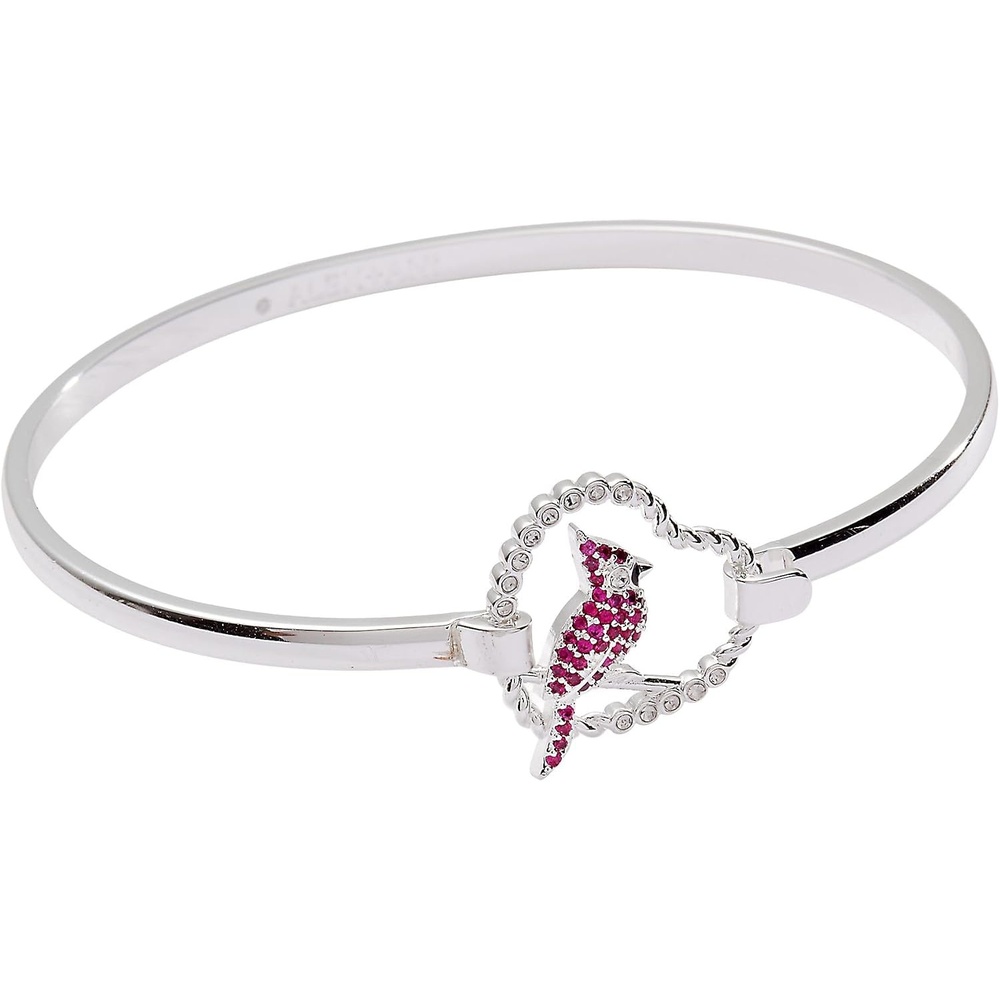 image:imageALEX AND ANI Cardinal Bracelet for Women  Enamel Charm with Ruby Crystals Cardinal Jewelry for Women Symbol of Devotion amp Loving RelationshipsCardinal Shiny Silver
