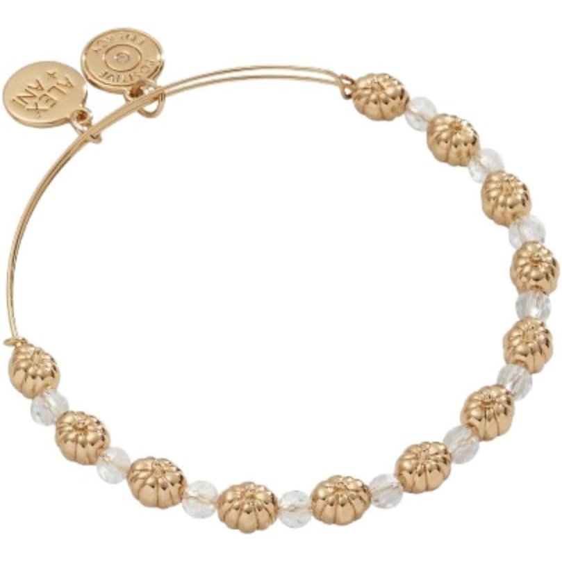 image:imageALEX AND ANI GoldSilver Expandable Bracelet for Women  Fall Bangles with Pumpkin amp Crystal Beads Perfect for Bracelet Stack NickelFree