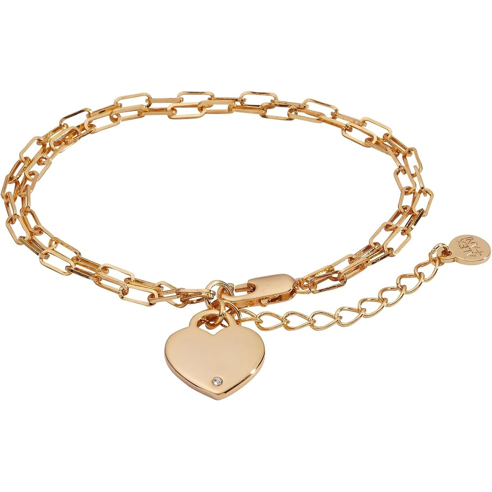 image:imageALEX AND ANI Heart Charm Double Paperclip Chain BracletGold