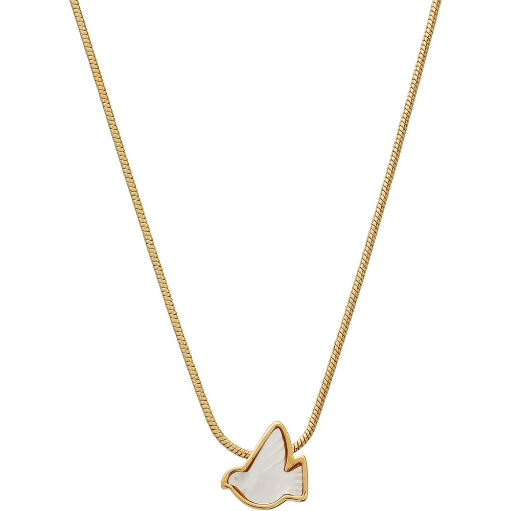 image:imageALEX AND ANI Pearlized Dove Peace Slider Necklace Shiny Gold