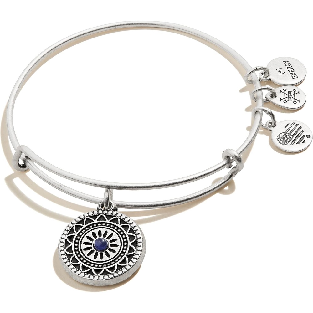 image:imageAlex and ANI Path of Symbols Expandable Bangle for Women New Day Charm Rafaelian Finish 2 to 35 inRafaelian Silver Finish