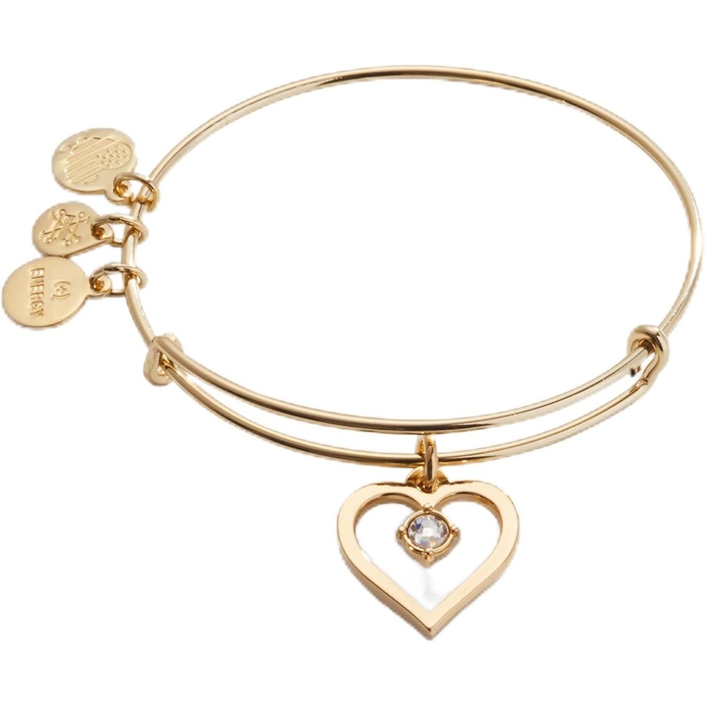image:imageAlex and Ani Crystal in Heart Charm Bangle BraceletGold