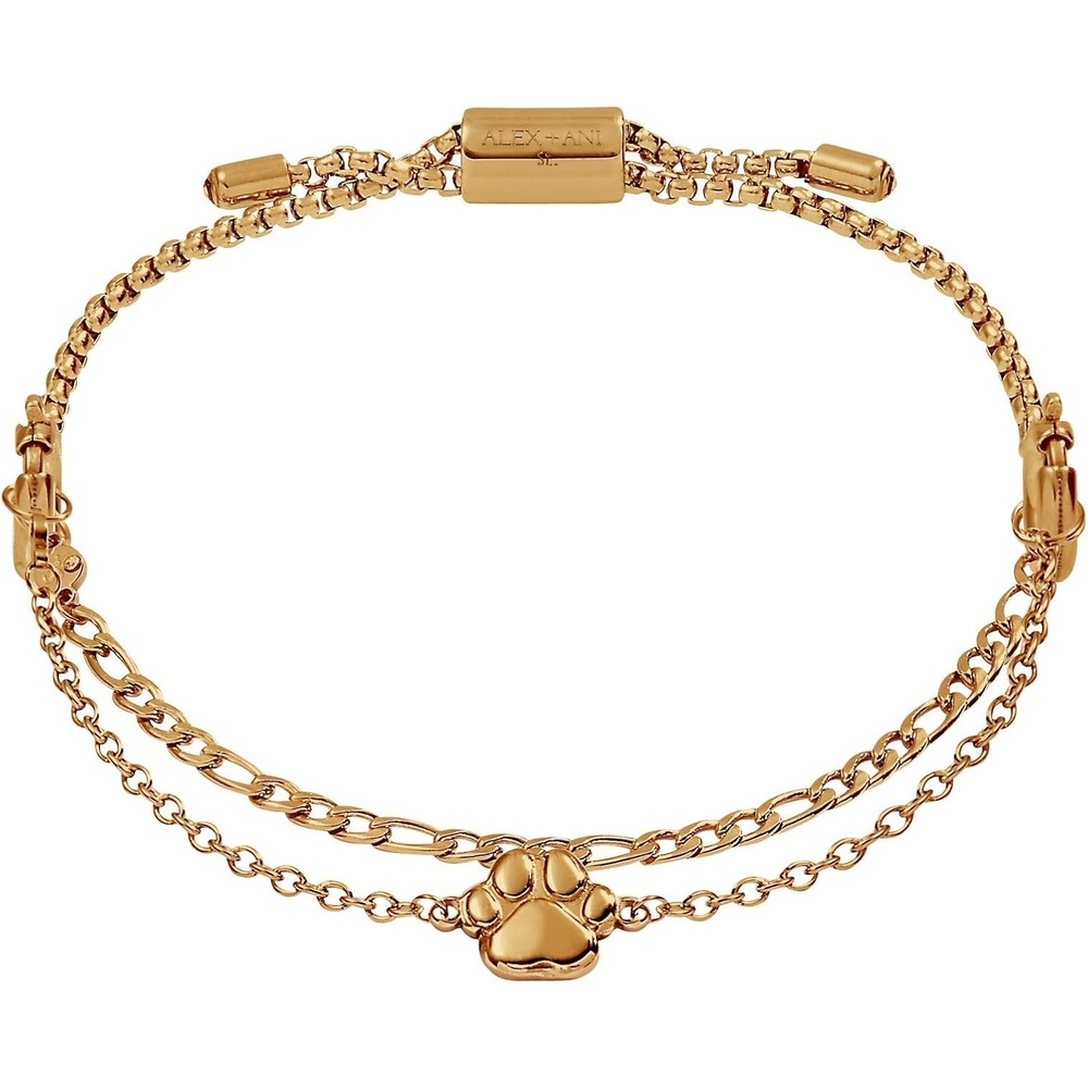 image:imageAlex and Ani Dog amp Paw Themed BraceletStainless Gold