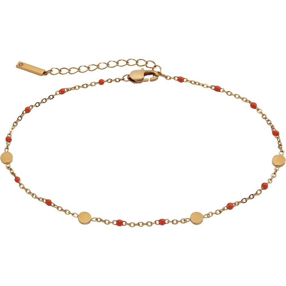 image:imageAlex and Ani Enameled Chain Coin Station AnkletCoral