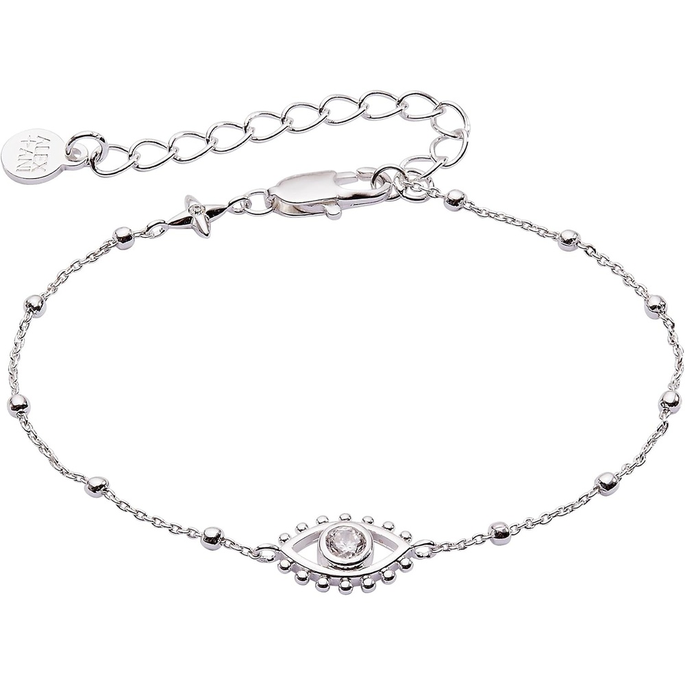 image:imageAlex and Ani Evil Eye Inline Bracelet for Women  Silver Plated Brass Bangle Ideal Gift Jewelry NickelFree Safe Materials Adjustable Bracelet for Women