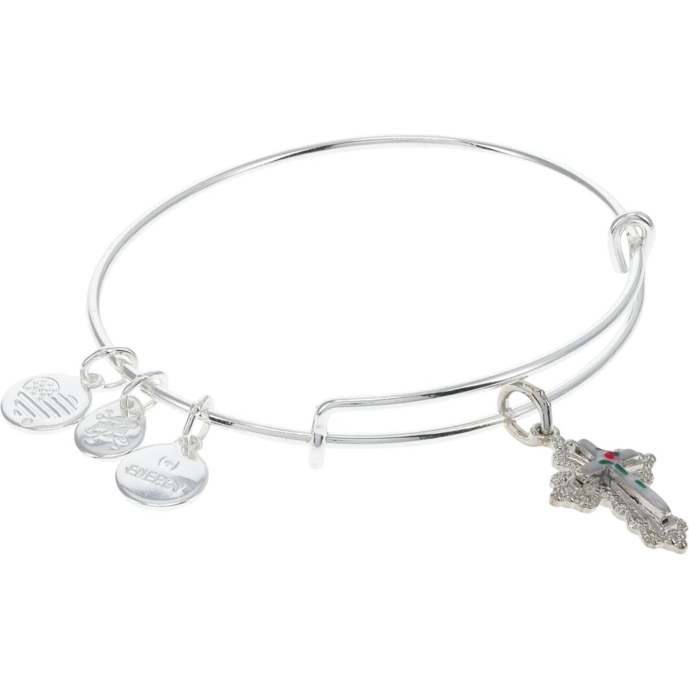 image:imageAlex and Ani Floral Cross Charm Bangle Bracelet