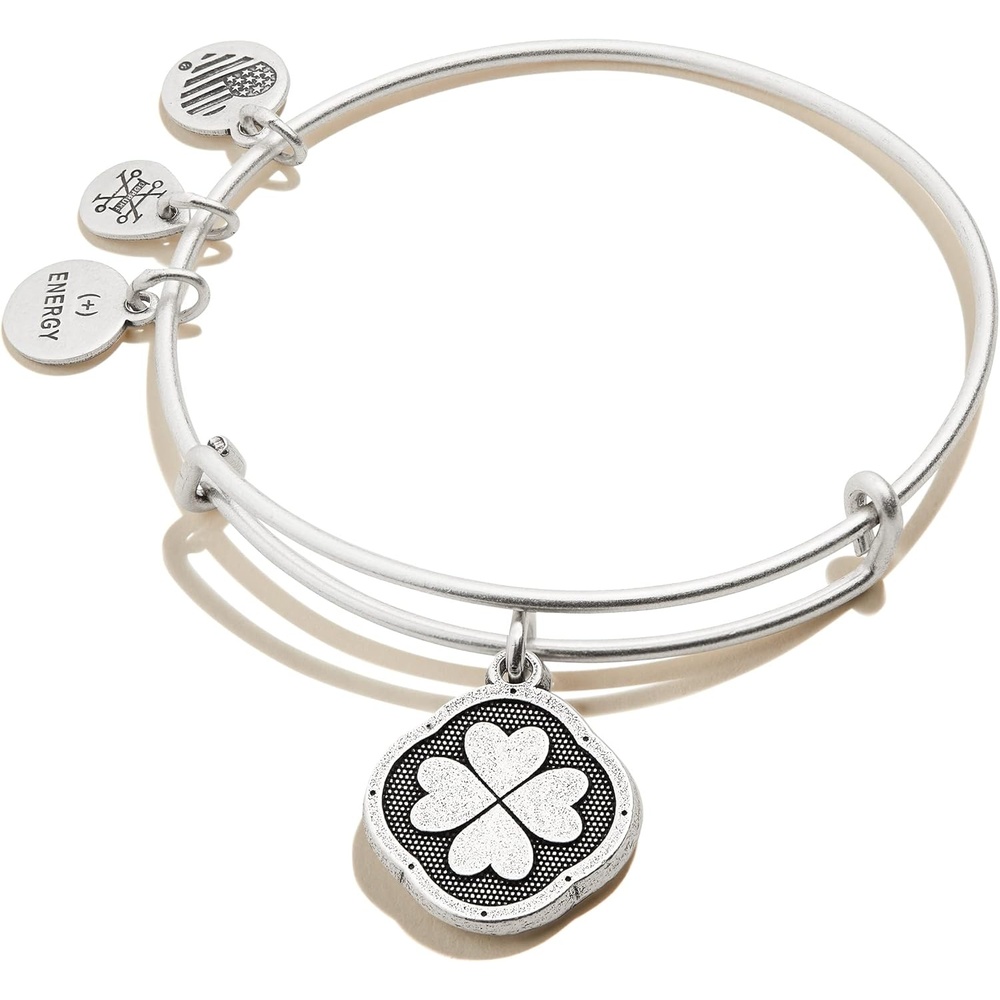 image:imageAlex and Ani Four Leaf Clover Charm Bangle Sweet SerendipitySilver