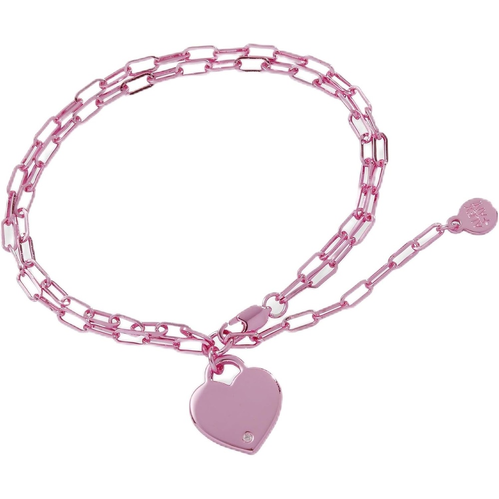 image:imageAlex and Ani Heart Charm Double Paperclip Chain Bracelet