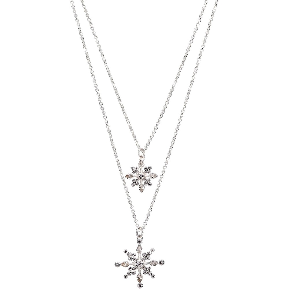 image:imageAlex and Ani Holiday Necklace for Women  Crystal Snowflake Layered Necklace Shiny Silver