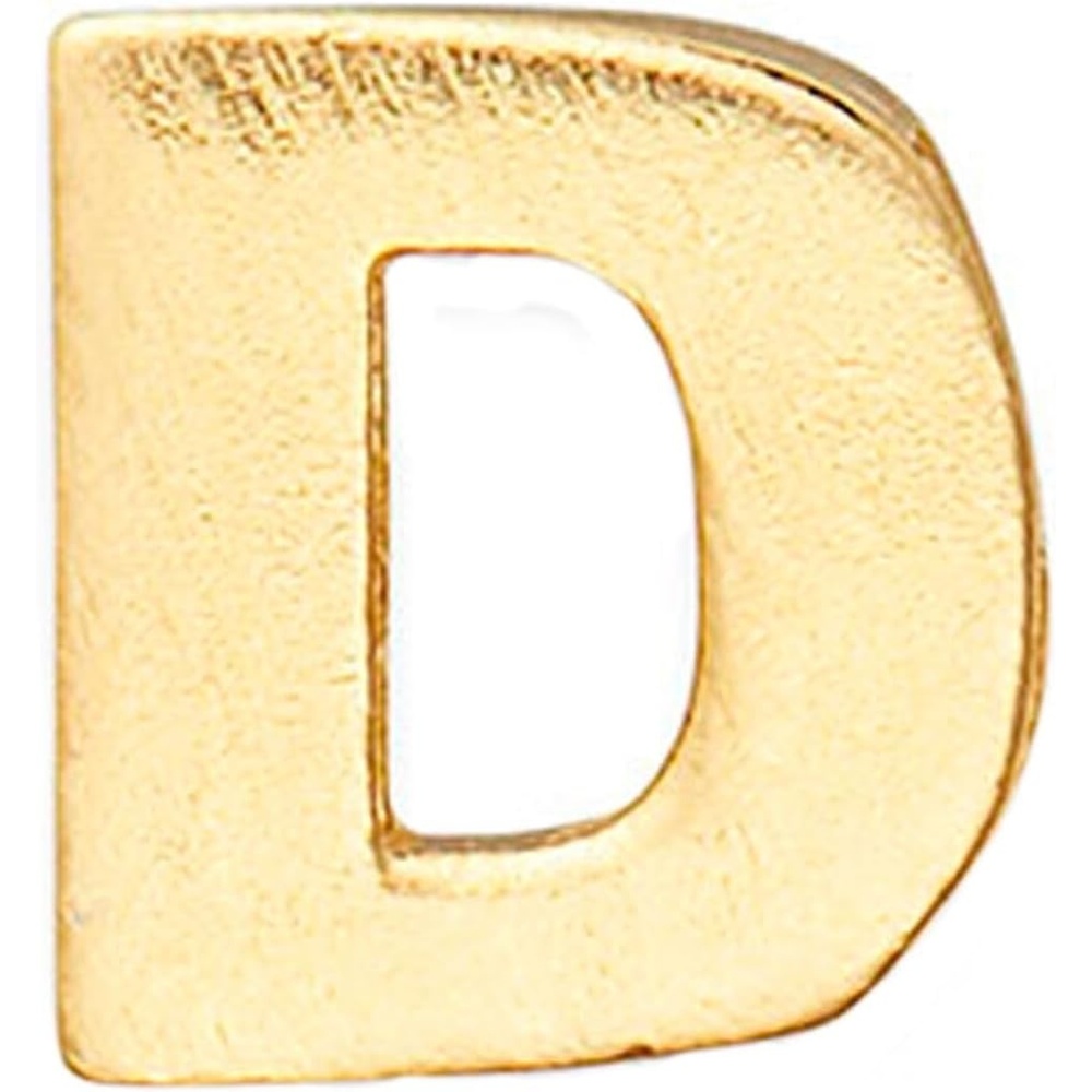 image:imageAlex and Ani Initial D Slider Charm Create Your Own Initial D Charm 14kt Gold Plated Gold Charm Size 025 inch Width by 029 inch Height