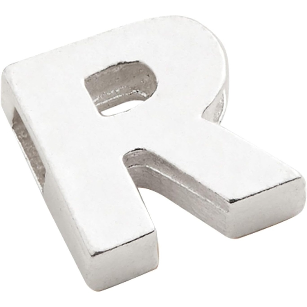 image:imageAlex and Ani Initial R Slider Charm Create Your Own Initial R Charm Sterling Silver Silver Charm Size 028 inch Width by 028 inch Height