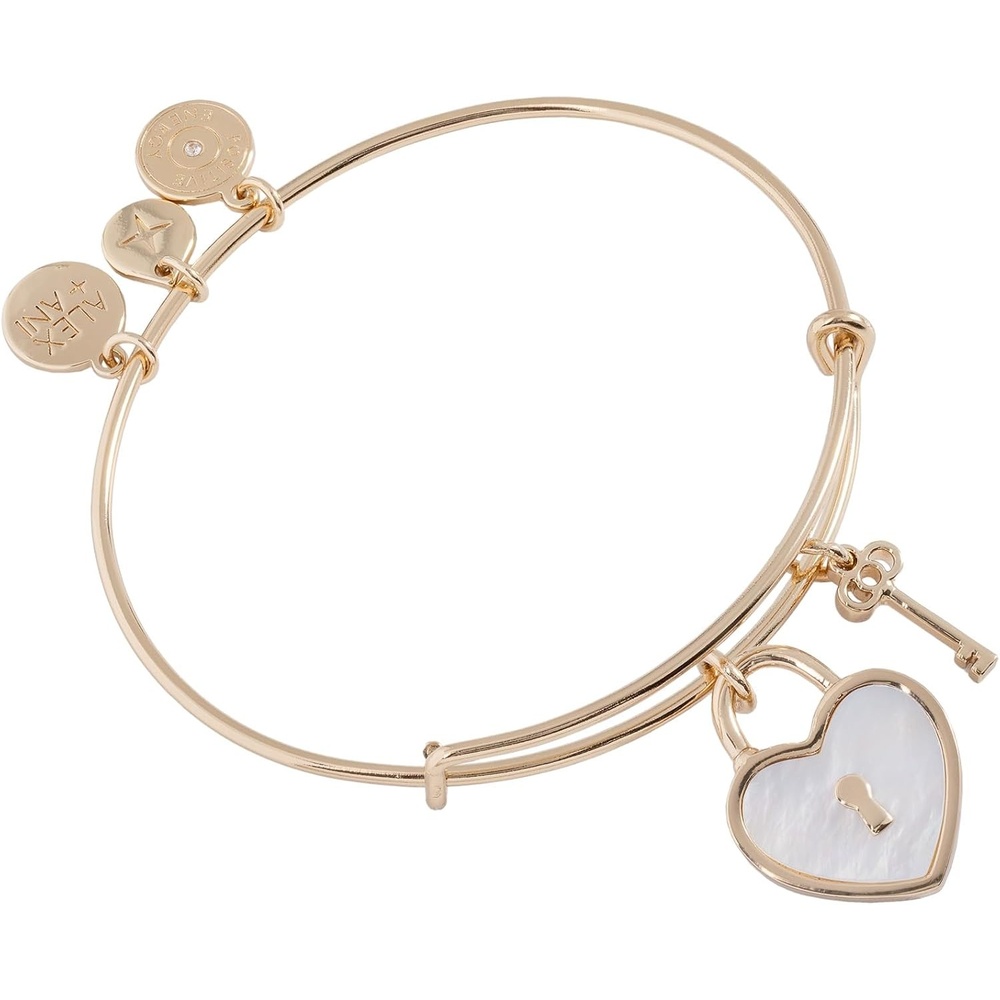 image:imageAlex and Ani Mother of Pearl Heart Lock BangleGold