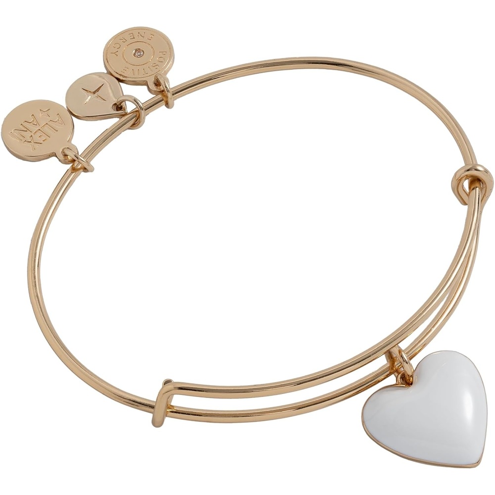 image:imageAlex and Ani Navy Enamel Heart Charm BangleWhite