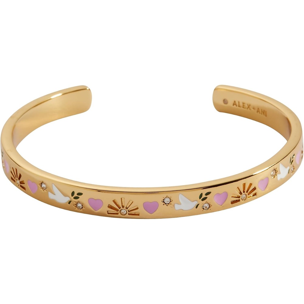 image:imageAlex and Ani Pray Wait and Trust Cuff Bracelet for Women Shiny Gold