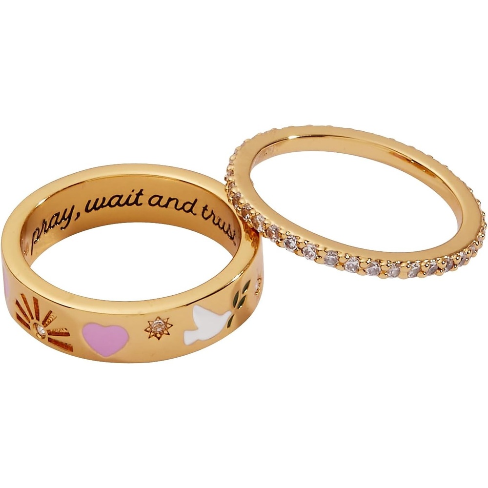 image:imageAlex and Ani Pray Wait and Trust Ring Set Shiny Gold