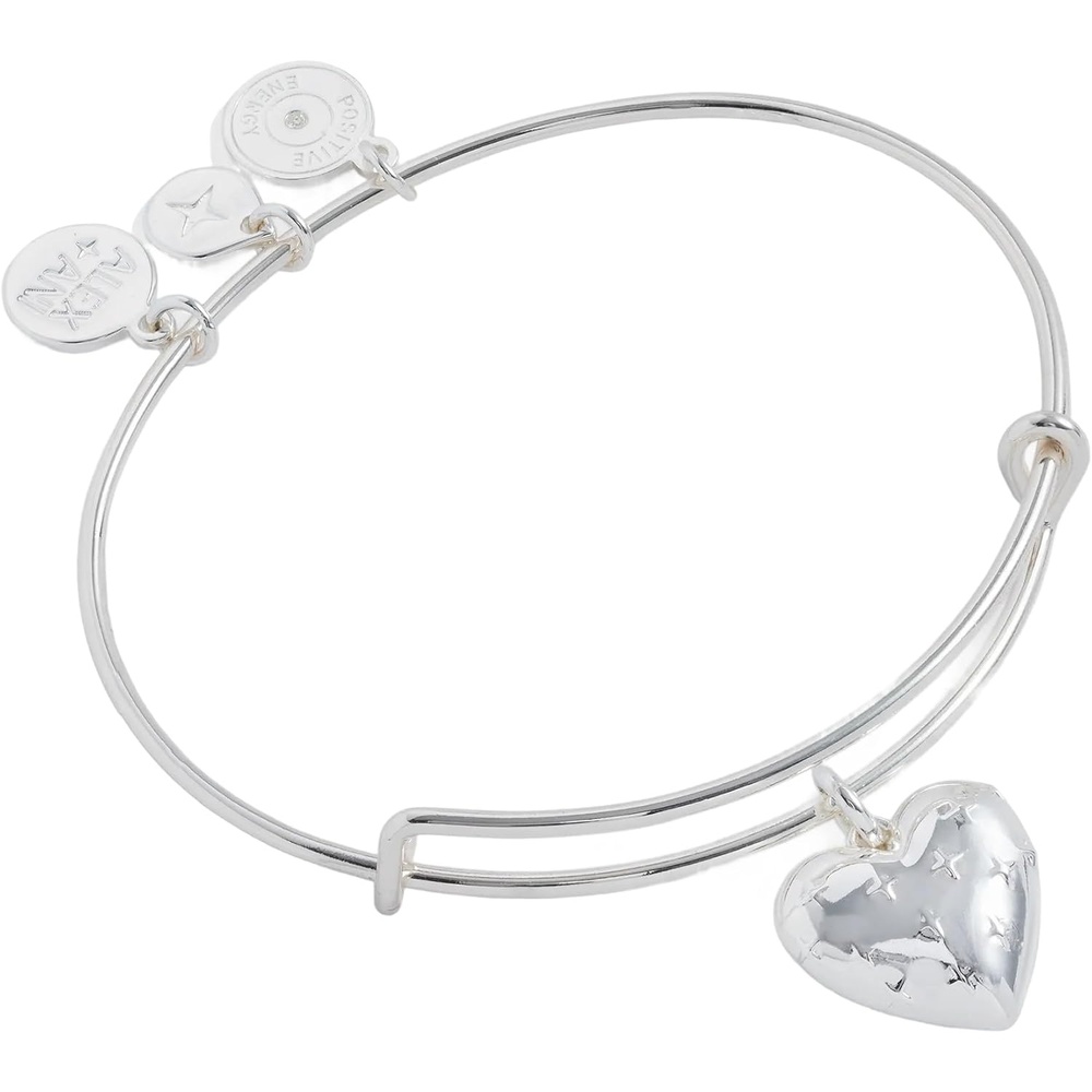 image:imageAlex and Ani Silver Metal Heart Charm BangleShiny Silver