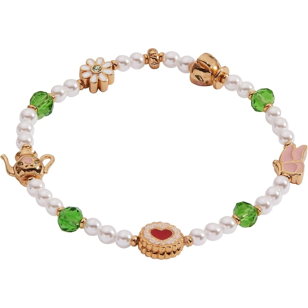 image:imageAlex and Ani Tea Party Beaded Stretch Bracelet Brass Shiny Gold