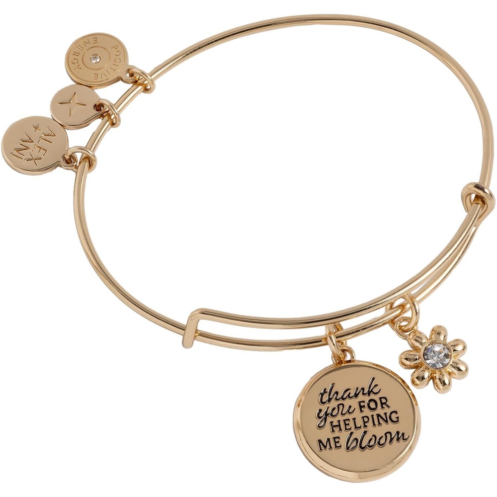 image:imageAlex and Ani Thank You For Helping Me Bloom Charm BangleGold