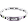 ALEX AND ANI Beetlejuice® Bangle – Bold Stripe Design, Silver Black Logo, Nickel-Free, Add Spooky Flair to Everyday Stack, Women’s Fashion Bracelet(Hinge Cuff Bangle)