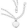 ALEX AND ANI Heart Charm Double Paperclip Chain Braclet(Silver)