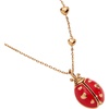 ALEX AND ANI Lady Bug Pendant, Brass Shiny Gold