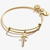 Alex and ANI Divine Guides Expandable Bangle Bracelet for Women, Cross Charm, 2 to 3.5 in(Rafaelian Gold Finish)
