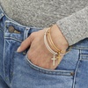 Alex and ANI Divine Guides Expandable Bangle Bracelet for Women, Cross Charm, 2 to 3.5 in(Silver)