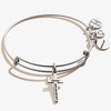 Alex and ANI Divine Guides Expandable Bangle Bracelet for Women, Cross Charm, 2 to 3.5 in(Silver)