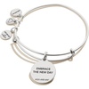 Alex and ANI Path of Symbols Expandable Bangle for Women, New Day Charm, Rafaelian Finish, 2 to 3.5 in(Rafaelian Silver Finish)