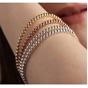 Alex and Ani Accents Beaded Expandable Bangle for Women, Dot Beads, 2 to 3.5 in(Shiny Gold Finish)